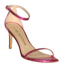 Stuart Weitzman NUDISTCURVE 75 Purple METALLIC Leather Sandal 8.5 MSRP 475 NWB