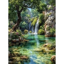 Landscape Paint by Numbers Kit for Adults Without Frame