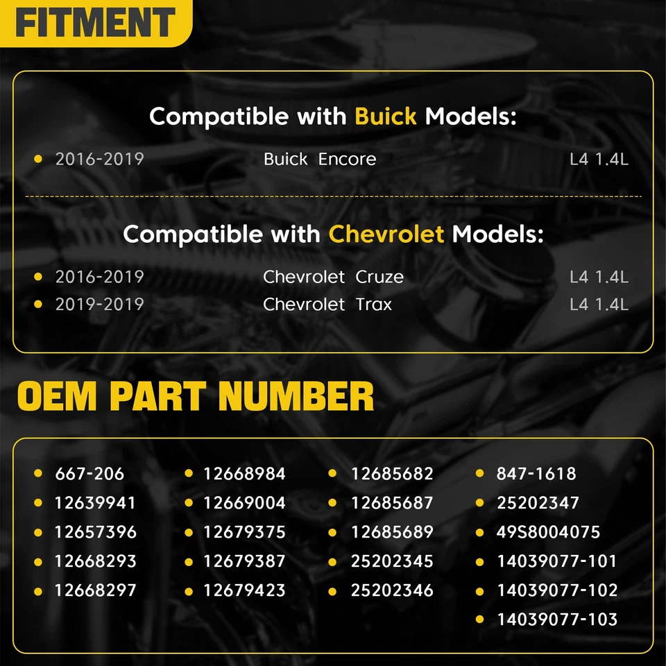 Turbocompresor turbo para Chevy Cruze y Buick Encore 2016-2019 L4 1,4 L OE# 12668297 Foto 2 de 4