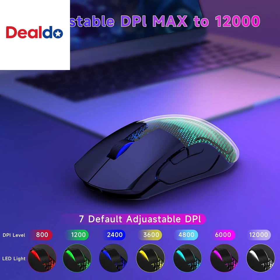 Master02 Wireless Gaming Mouse, 12000 DPI, Tri-Mode 2.4G/Usb-C/Bluetooth 5.3 Gam - Image 3 of 4