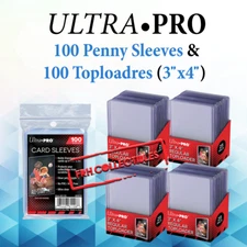 Ultra Pro (100 Toploader + 100 Penny Sleeves) Clear Sports Trading Cards Pokemon
