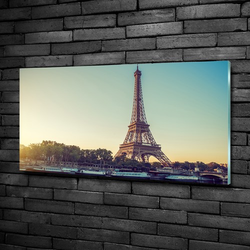 Tableau Décoratif Tour Eiffel Sur Verre Trempé - Noir Et Blanc - Format 70x100 Cm - Tulup
