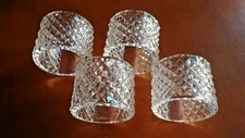 Tipperary Irish Crystal Criss Cross/Diamond Cut Napkin Rings Set of 4 Carrick?
