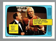 1985 Topps WWF #57 Who's your next challenger? Superstars Speak Hogan