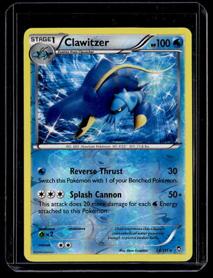 ★Numbering★ 5831 Pokemon Card XY Furious Fists Holo Clawitzer 24/111 Near