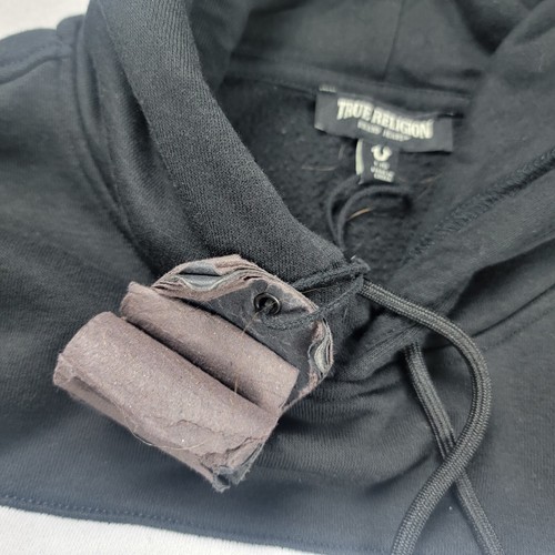 True Religion Hoodie Sweatshirt Men's Size Large Black Pullover Long Sleeve - Picture 9 of 11