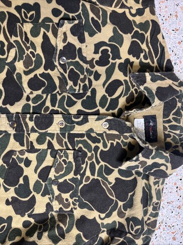 Vintage 70’s 80’s REDHEAD Duck CAMO Camouflage Hunting Shirt Lg Flannel - Picture 3 of 7