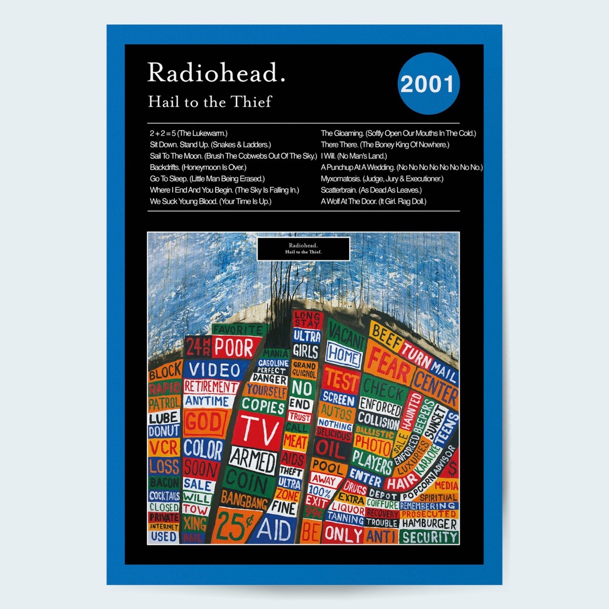Radiohead Hail To The Thief Fine Art Album Music Poster