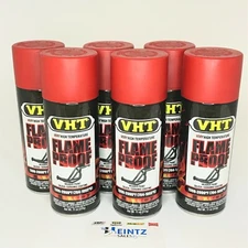 VHT SP109-6 PACK High Temperature Flame Proof FLAT RED Header Spray Paint - 11oz
