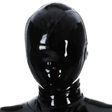 Latex mask only open nose hole party hood full cover latex mask 0.4mm