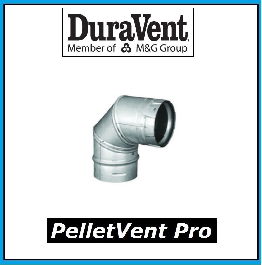 DURAVENT PELLETVENT PRO Pipe 4" Diameter 90 Degree Elbow #4P