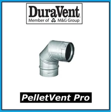 DURAVENT PELLETVENT PRO Pipe 4" Diameter 90 Degree Elbow #4PVP-E90 PELLET VENT