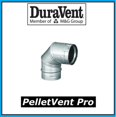 DURAVENT PELLETVENT PRO Pipe 4'' Diameter 90 Degree Elbow #4PVP-E90 PELLET VENT