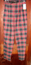 Vintage 80s Rafferty High Waisted Tartan Pants Tapered Leg Orig. Tags Size 11
