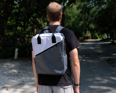 Recycled Backpack Unisex Gray Upcycled Backpack Ecofriendly Urban Style