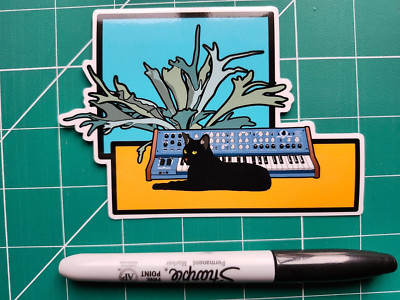 VERMONA 14 Sticker x2 synthesizer cat plant analog original