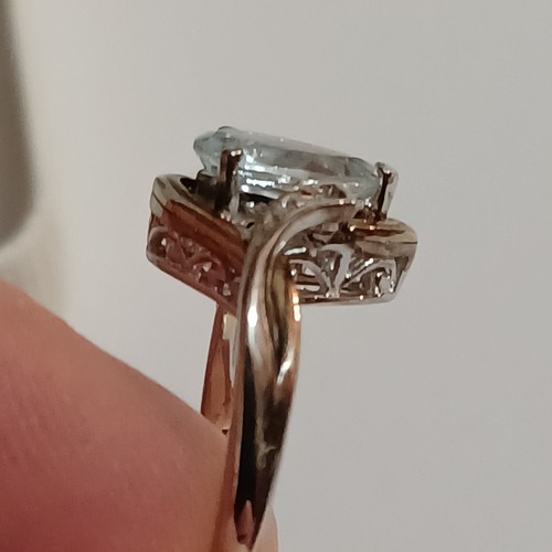 Sterling Silver and Gold Aquamarine Ring - 第 9/11 張圖片