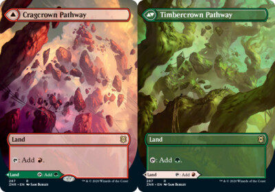 1x Cragcrown Pathway // Timbercrown Pathway ~~ Borderless NM-Mint, English Zendi