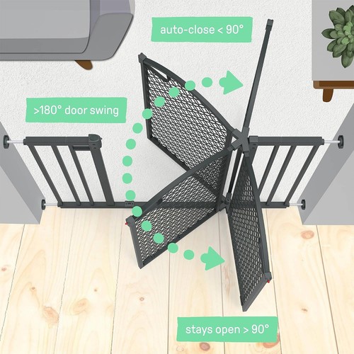 Summer Infant 30 Inch Walk Thru Auto Close Pet and Baby Gate, Gray (Open Box) - Picture 5 of 11