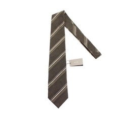 Tom Ford NWT Neck Tie in Olive Green/Navy w Gray Stripes 100 Silk Made in Italy