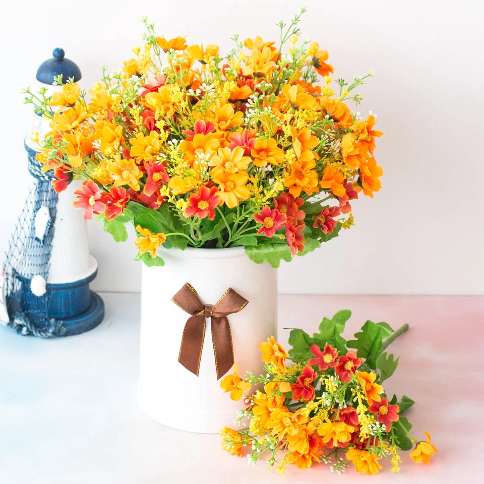 28 Cabeças Simulado Crisântemo Flor Decoração Varanda Cesta Suspensa Floral - Imagem 3 de 4