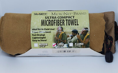 McNett Micronet Microfiber Suede Towel with 2-Sided Storage Bag Coyote Large