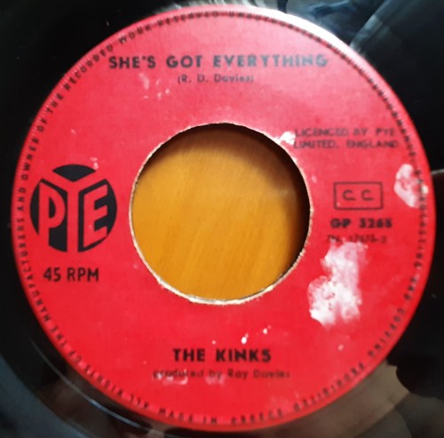 KINKS DAY'S / SHE'S GOT EVERYTHING ORIG GREEK 45' PYE 1968 ULTRA RARE!!! - Picture 2 of 2