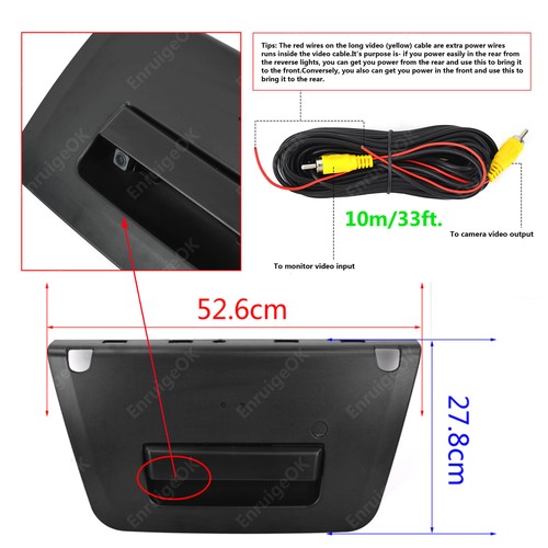 Tailgate Handle with Rear View Backup Camera for Nissan Frontier + 4.3" Monitor - Picture 13 of 19