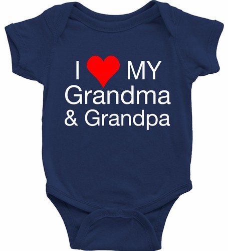 Infant Baby Bodysuit One-Piece I Love My Grandma and Grandpa Funny Clothes gift - Picture 14 of 15