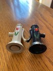 Vintage 50s Cast Iron Water Pump Flower Floral Salt and Pepper Shakers — photo 3