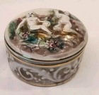 R. CAPODIMONTE Italy Hand Painted Ceramic Vintage Lidded Trinket Dish 2.5"