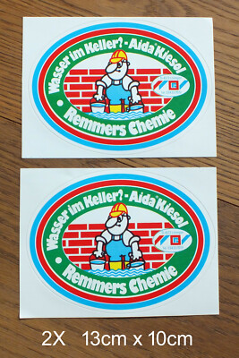 2 x Sticker Decal Remmers Chemistry Kiesol Craft Building Materials 80s - 90s