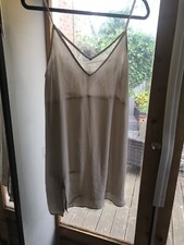 Mango Slip Dress With Lace Insert In Shade Stone Size Small