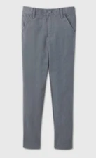 Cat & Jack Boy's Flat Front Stretch Uniform Skinny Fit Pants Gray Size 10 NWT   