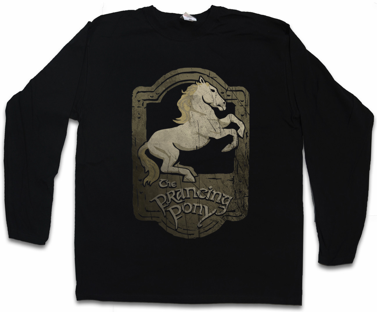 MAGLIETTA MANICA LUNGA PONY RAMPANTE Signore degli Anelli Pony Inn Rings