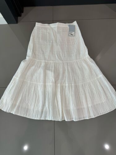 ANTONIO MELANI NWT $110 Lined White Midi Skirt Size 10