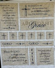 Abundant Grace Family God Jesus Christian Fabric Panel Cotton Religious 35 x 44