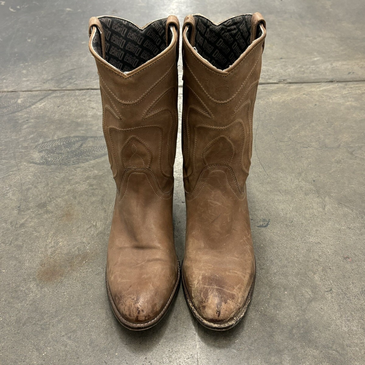 Vintage Dingo Boots DI316 Men’s 13D Brown Leather Roper Cowboy Western Stitched 1970 main image 4