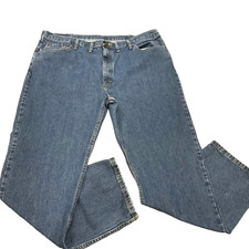 Wrangler jeans men's 44 x 32 regular fit straight flat stretch blue denim pants