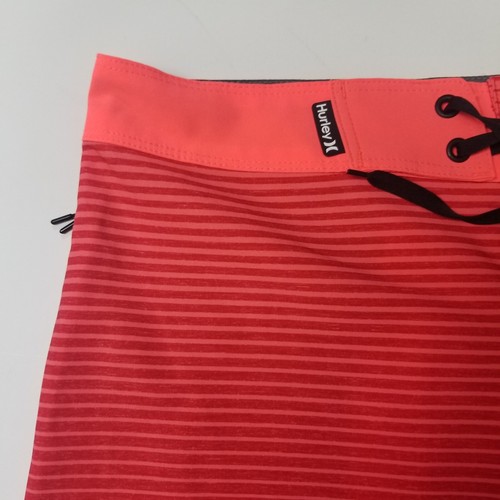 HURLEY Phantom Striped Board Shorts Mens Size 31 Swim Trunks Red Orange Stripes - 第 4/18 張圖片