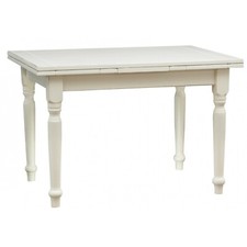 Biscottini Table Rectangulaire En Bois Massif Extensible Salle À Manger Blanche
