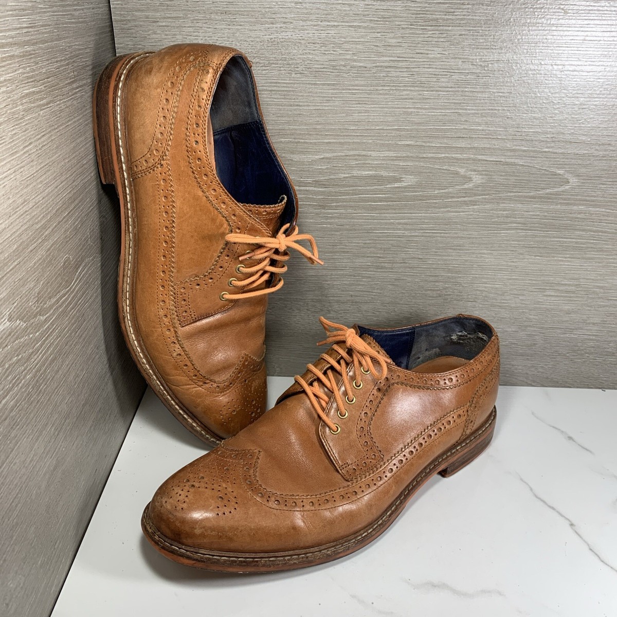 COLE HAAN C11076 Mens Size 11M Longwing Wing Tip Leather Oxford