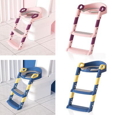 Toilettentrainer Kinder 3 in 1 Toilettensitz mit Treppe Kissengriff WC Sitz