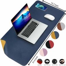 For PU Leather Dual Sided Desk Mat Non-Slip Mouse Pad Office Home 400MM X 800MM