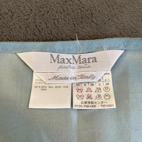 MaxMara hellblau Seide Shell ärmellos Freizeit Top Shirt Mode Damengröße 4 - Bild 4 von 7