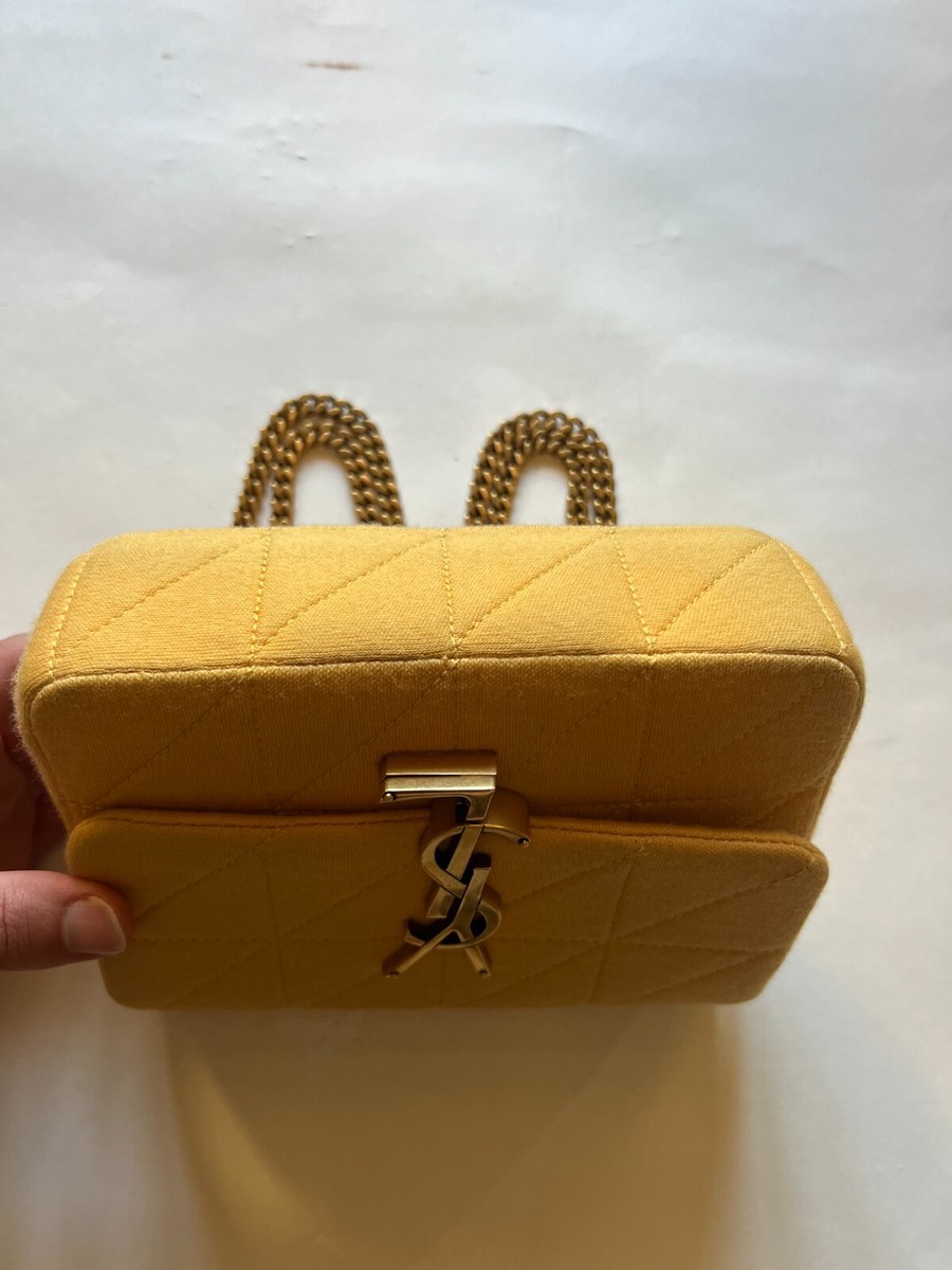YSL SAINT LAURENT MINI JAMIE QUILTED CHAIN SHOULDER BAG in SUNSET