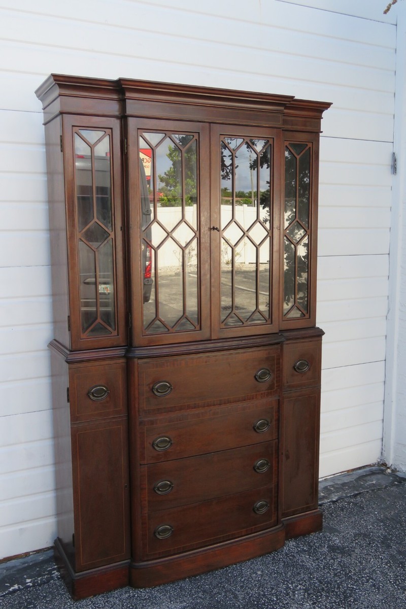 Maddox Mahogany Breakfront China Display Cabinet Cupboard 3595 | eBay