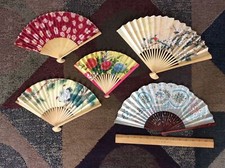Lot Of 5 Folding Hand Fans