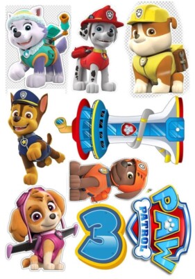 PAW Patrol Essbar Party Tortenaufleger Torte  Geburstag Zuckermasse + TEXT