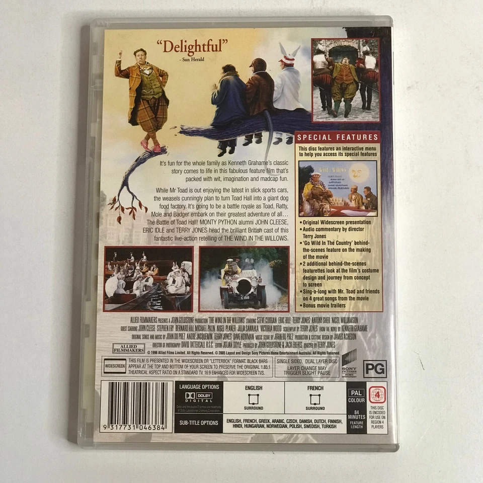 Película en DVD 1996 The Wind in the Willows Foto 3 de 4
